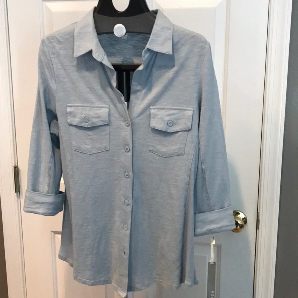 Kenar XL Blue Button Down Top